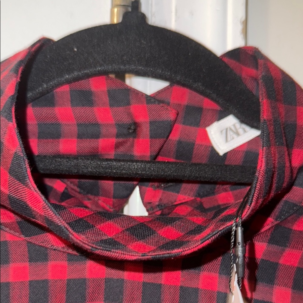 Checkered Ruched Blouse Zara Collection - Picture 5 of 7